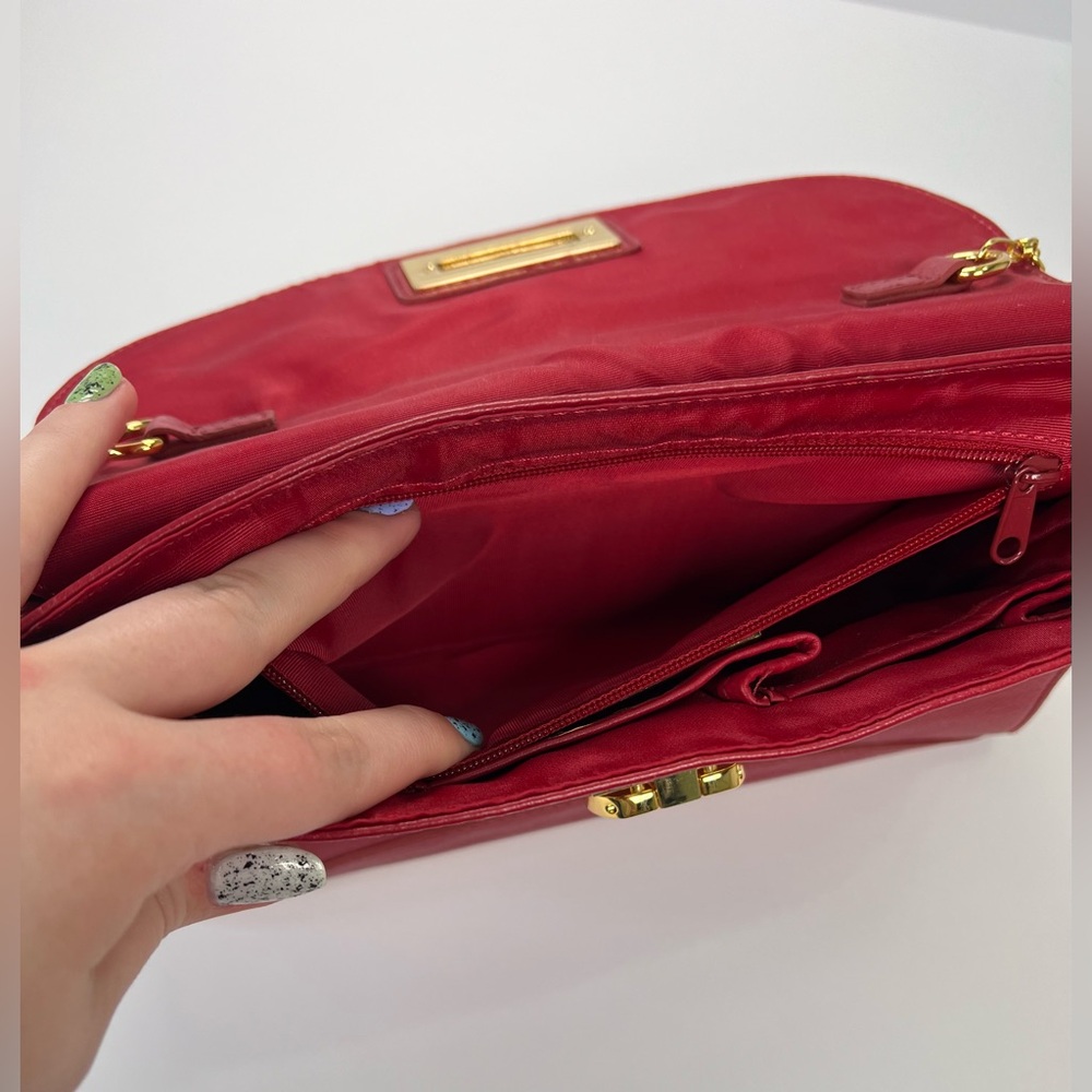 Kate Landry Shoulder Bag w/ Chain Strap - red/gold - Picture 8 of 15
